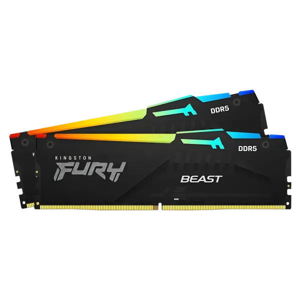 Kingston Fury Beast RGB 32GB (2x16GB) DDR5-6400 CL32 Desktop Memory
