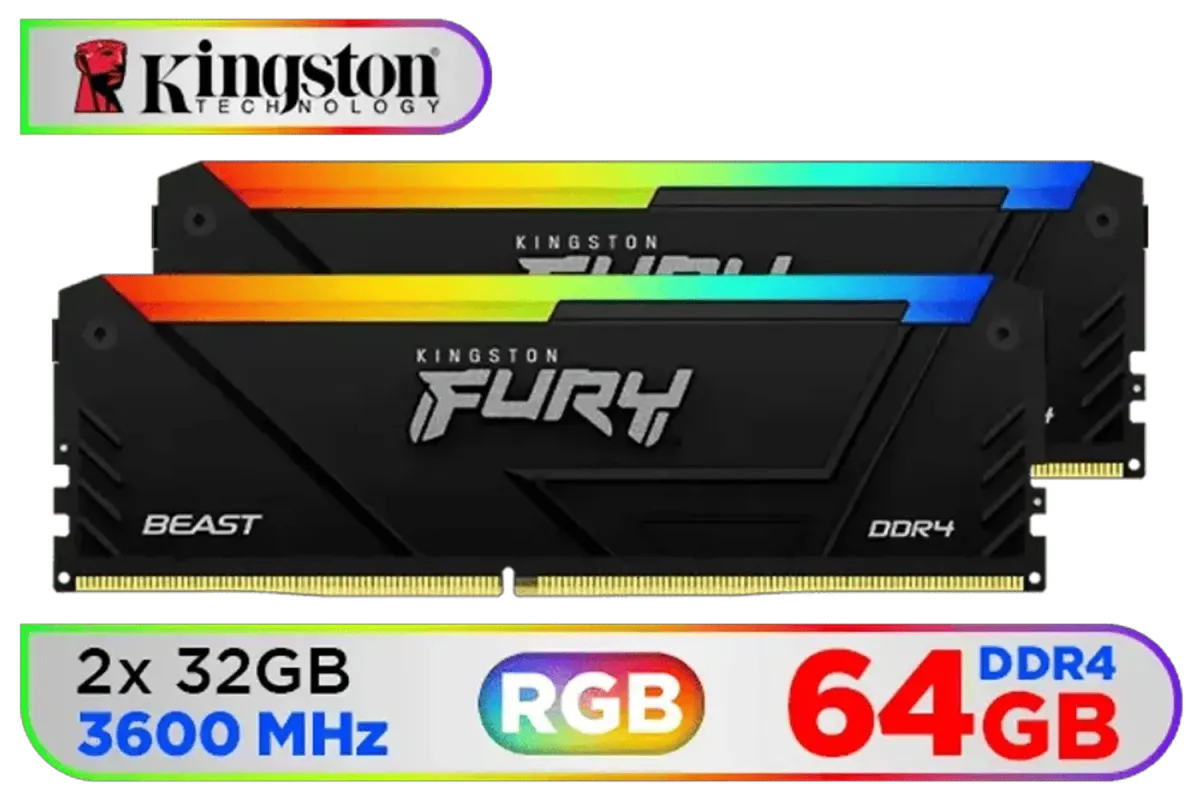 DDR4 64GB × 6 kingston-fury-beast-rgb-64gb-