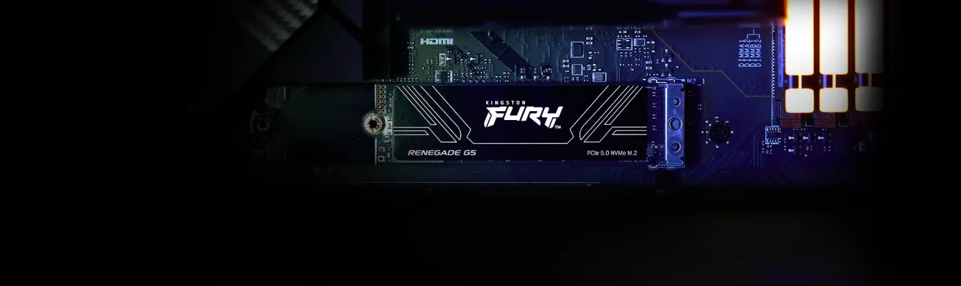 Kingston Fury Renegade M.2 2280 SSD installed in a motherboard M.2 slot