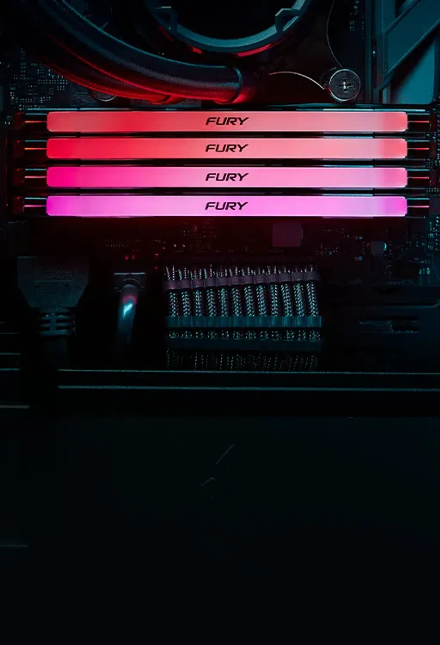 Kingston FURY Renegade DDR5 module seated in a motherboard DIMM slot