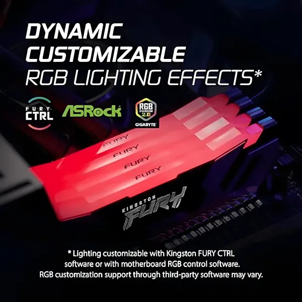 Kingston Fury Renegade RGB 32GB (2x16GB) DDR5-6000 Desktop Memory