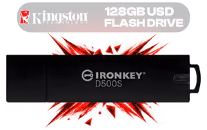 Kingston Ironkey D500S 128GB Encrypted Flash Drive Kingston Ironkey D500S 128GB Encrypted Flash Drive - Image 1