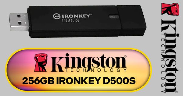 Kingston IronKey D500S USB-Stick 256GB | FIPS 140-3 Level 3, AES-256 Hardware-Verschlüsselung | Robust, Wasserdicht, Stoßfest