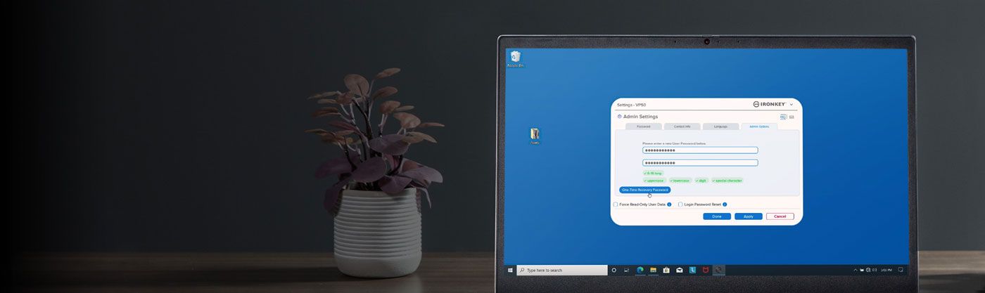 Password options and brute force lockout on the Vault Privacy 50 USB-C