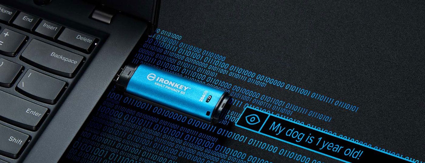 Passphrase mode entry on the Kingston IronKey Vault Privacy 50 USB-C