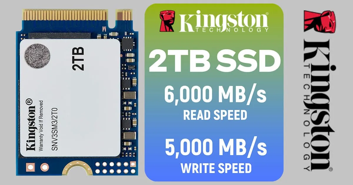 Kingston NV3 2TB NVMe SSD PCIe 4.0 — Fast M.2 2230 | Evetech