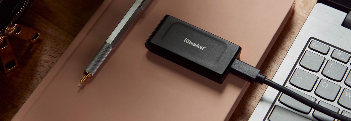Kingston XS1000 portable SSD shown alongside the capacity options in the range