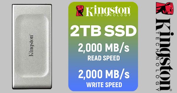 Kingston XS2000 2TB Portable SSD - Thunderbolt 3 & USB 3.2 Gen 2