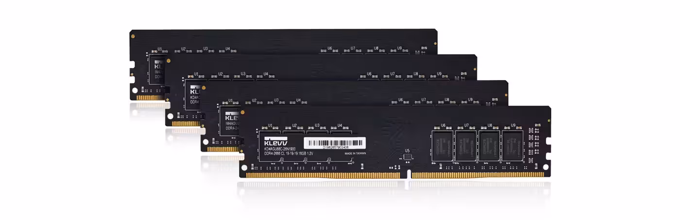 KLEVV 16GB DDR4 memory module shown at full length