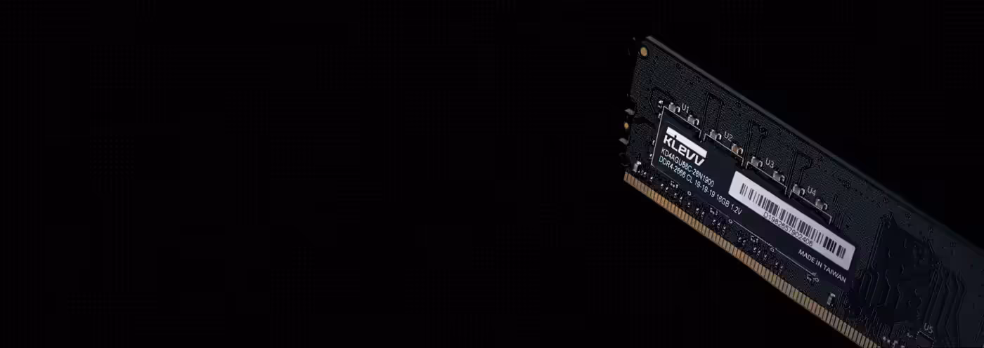 KLEVV DDR4 memory installed in a desktop motherboard