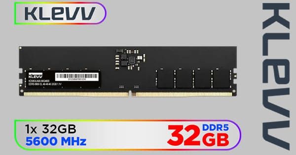 KLEVV 32GB 5600MHz DDR5 Desktop Memory – High-Speed Performance