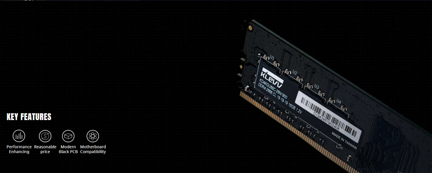 KLEVV 32GB 3200MHz DDR4 Desktop Memory - High-Speed Performance