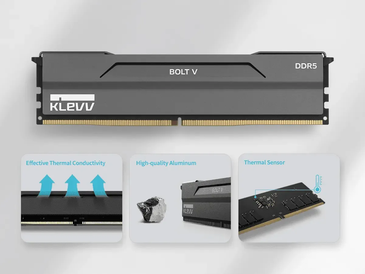 KLEVV Bolt V DDR5 RAM - Low-Profile Design