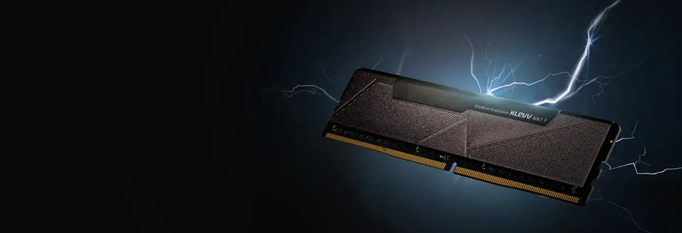 KLEVV Bolt X 16GB DDR4 memory module with its low-profile aluminium heatsink
