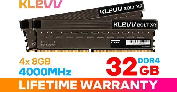 KLEVV BOLT XR 32GB 4000MHz DDR4 Gaming OC Memory - Performance