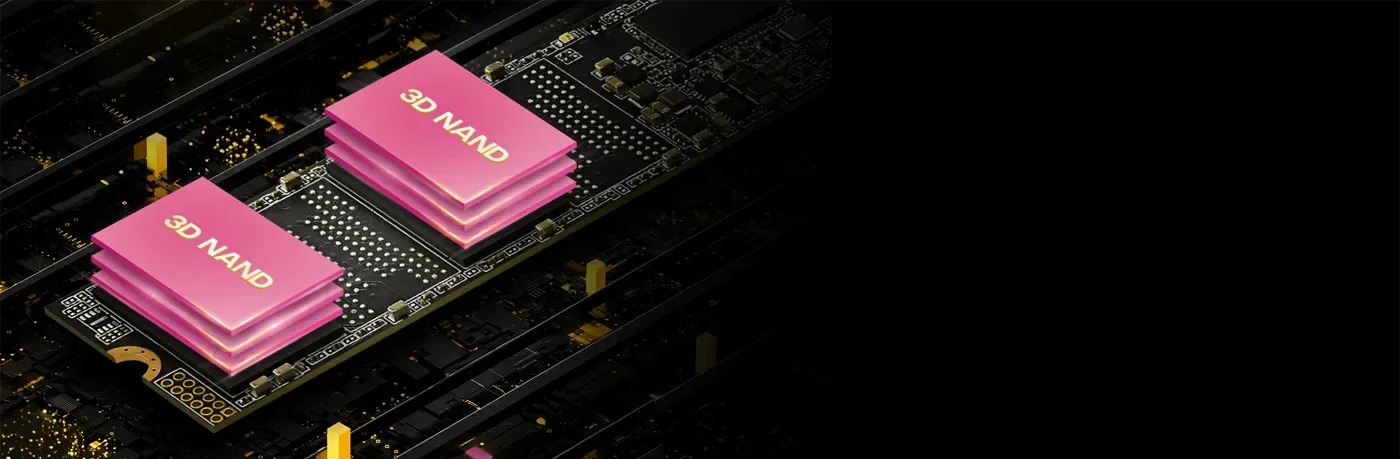 Illustration of the vertically stacked 3D NAND flash cells inside the CRAS C925G