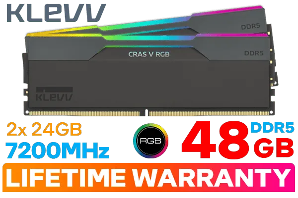 KLEVV CRAS V RGB 48GB 7200MHz DDR5 Gaming Memory