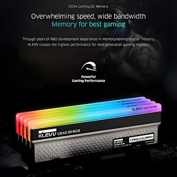 KLEVV CRAS XR RGB 16GB (2x8GB) DDR4-3600 Gaming RAM | Evetech
