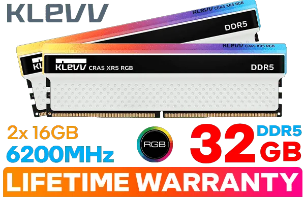 KLEVV CRAS XR5 RGB 32GB 6200MHz DDR5 Gaming OC Memory