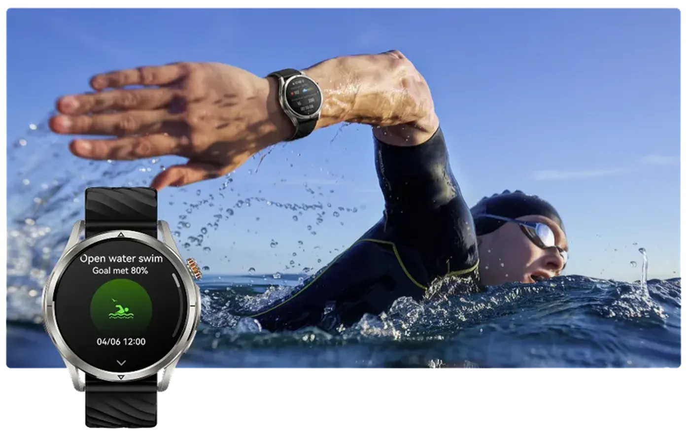 Swim tracking display on the KOSPET Magic R10