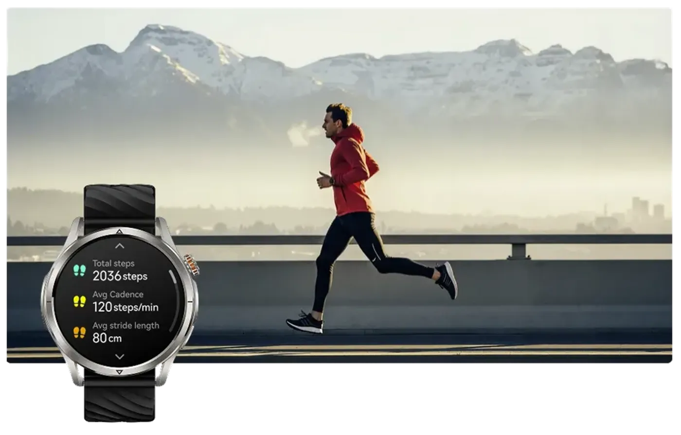 Running metrics shown on the Magic R10 watch face
