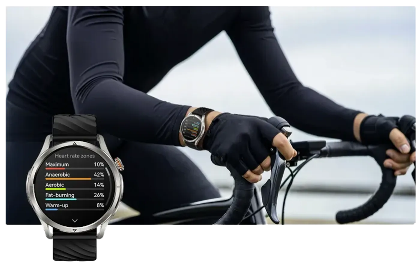 Cycling data screen on the KOSPET Magic R10 smart watch