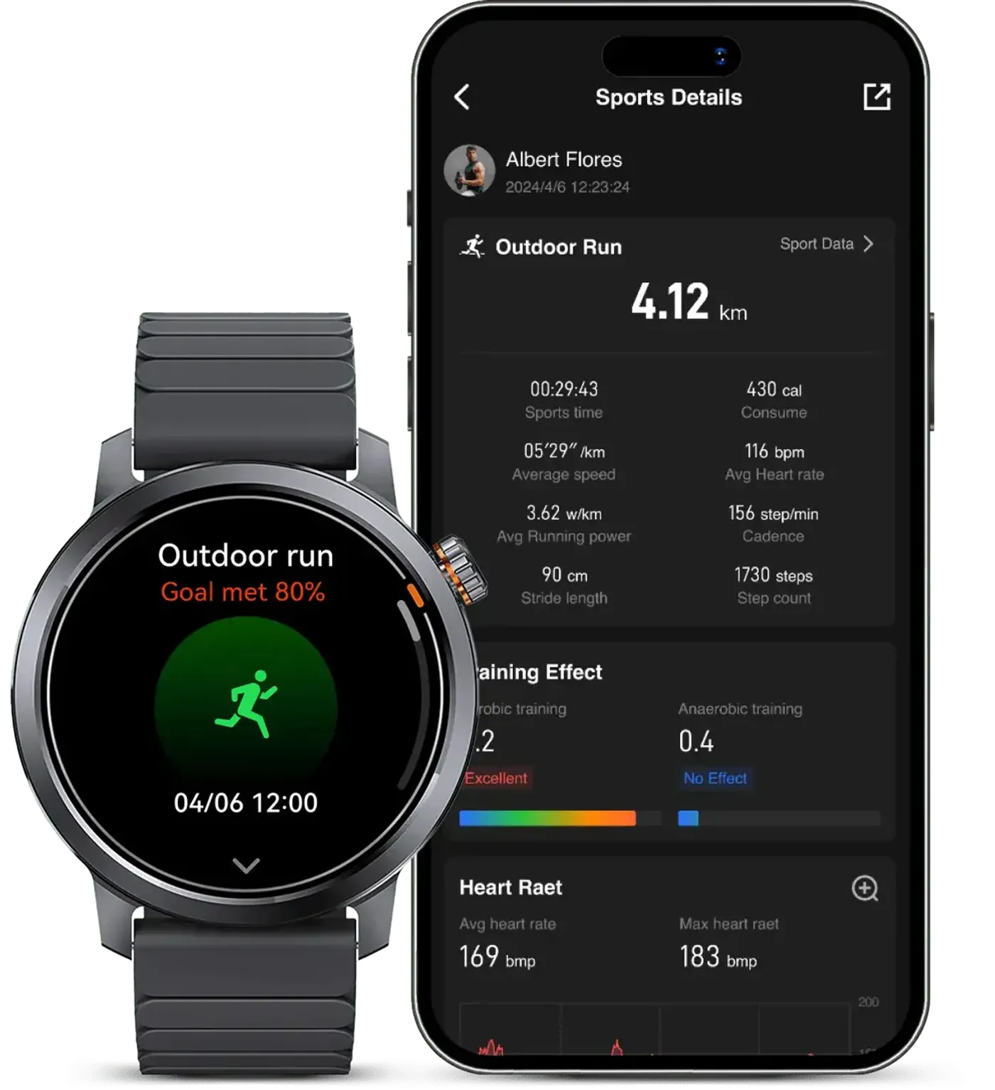 Outdoor running metrics on the KOSPET Orb smart watch