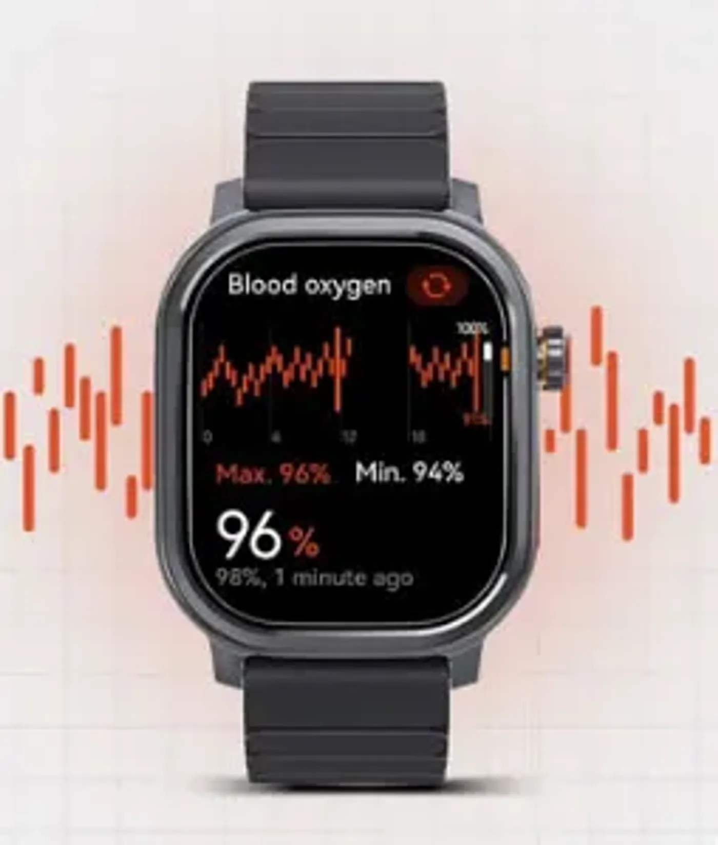 Blood oxygen measurement screen on the KOSPET Pulse