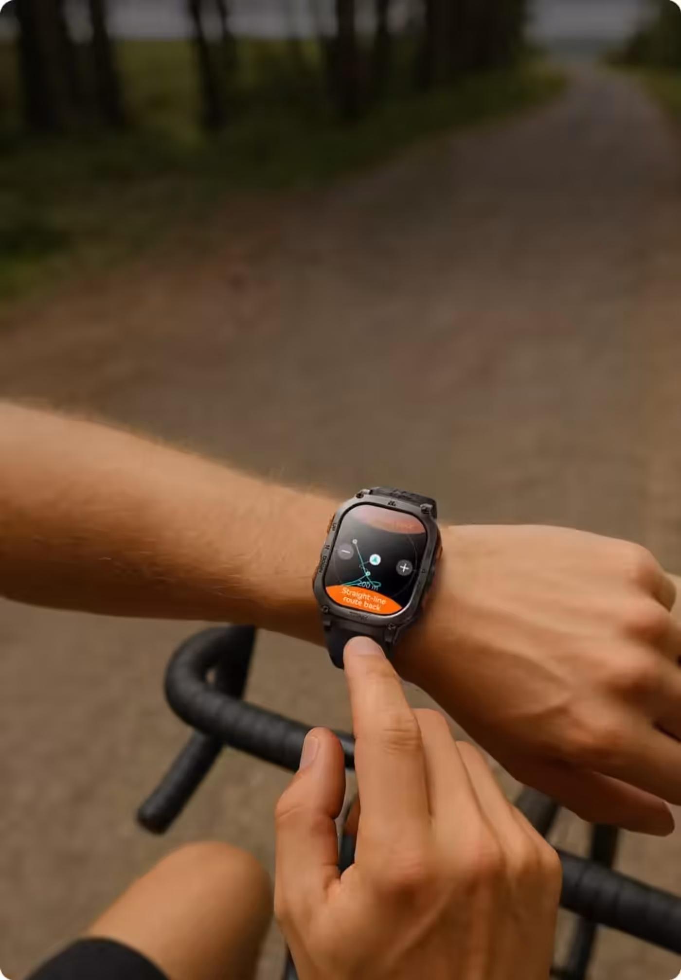 Smartwatch displaying accurate dual-band GPS navigation and satellite positioning data