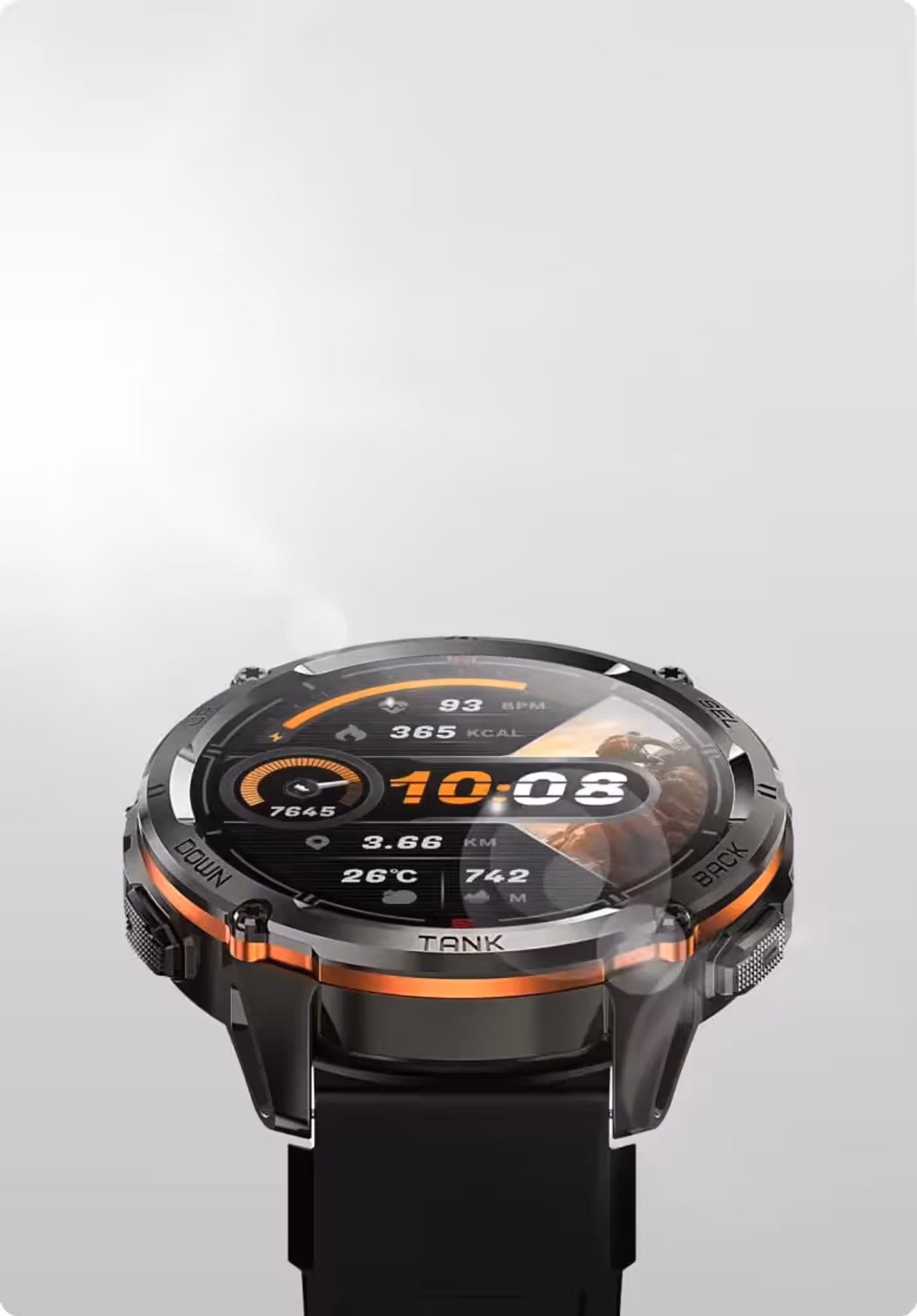 1.43-inch sunlight-readable AMOLED display on KOSPET TANK T3 Ultra 2