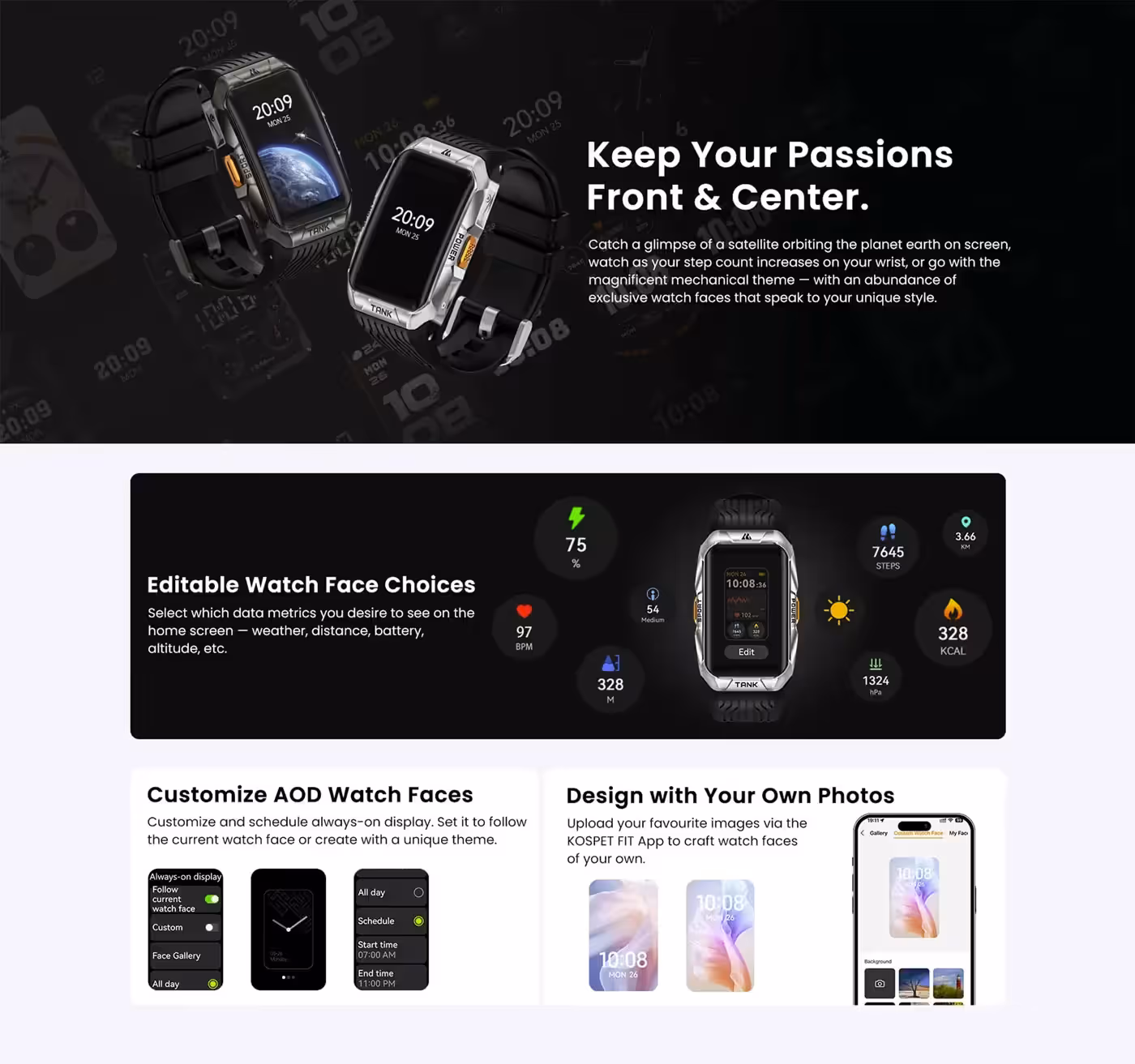 Full product view of the KOSPET Tank X2 Ultra in black