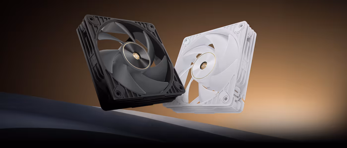 ProArt PF120 PWM fan showcasing premium design and dual-fan orientation