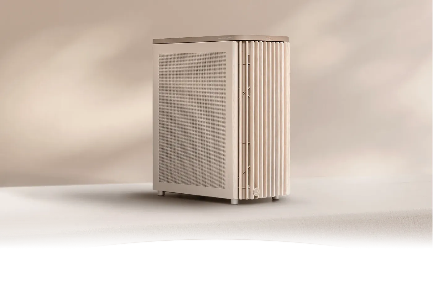 side view of ProArt PA401 Wood Edition Beige case
