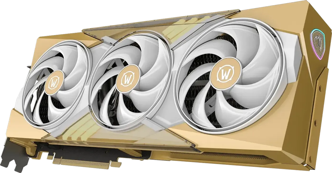 MSI RTX 5070 12G World of Warcraft Midnight Light Edition OC graphics card with fantasy themed background