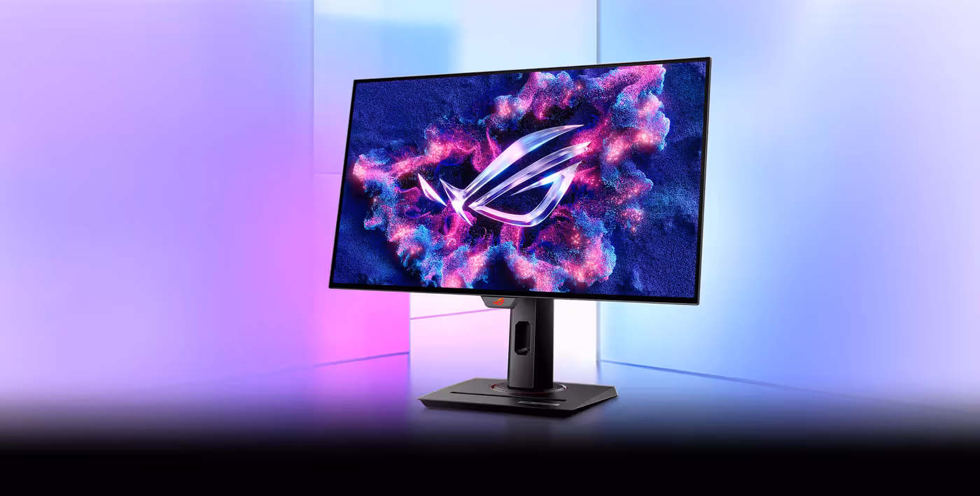 ROG Strix OLED XG27AQDMG gaming monitor with a glossy display