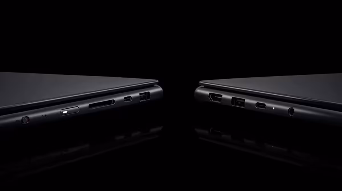 Variety of connectivity ports available on the Yoga laptop