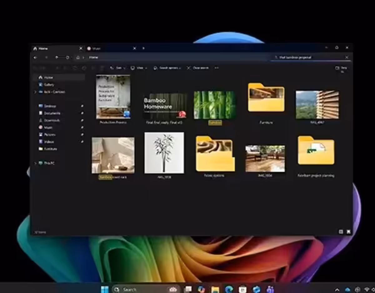 Enhanced Windows Search feature for quickly finding documents and files