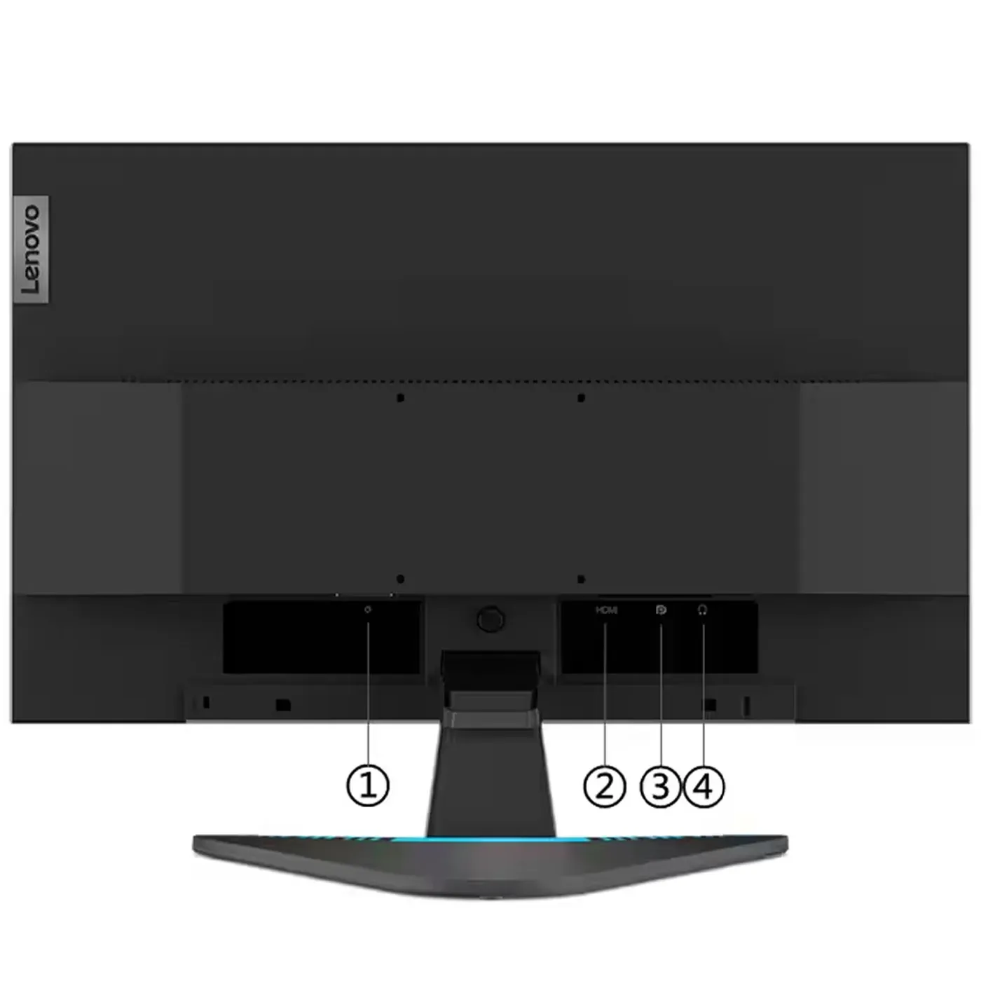 Lenovo G24e-20 23.8-inch gaming monitor shown from the front on a stand