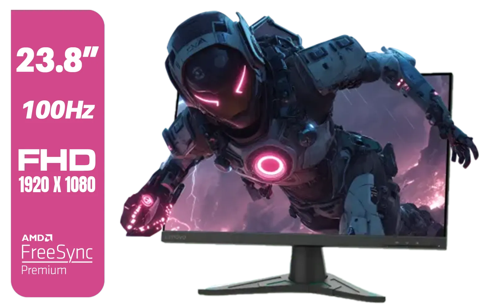 Lenovo G24e-20 23.8" 100Hz FHD WLED Gaming LCD Monitor - 16:9 - Black / 66D7GAR1SA