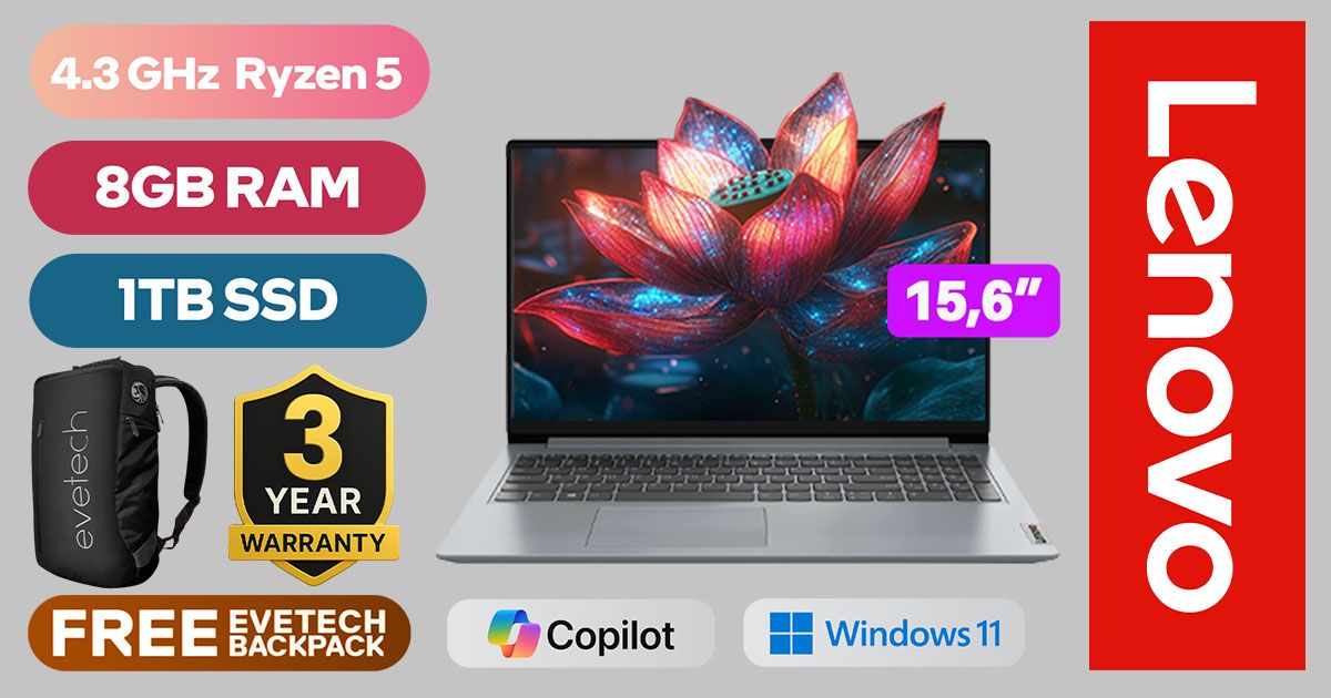 Lenovo IdeaPad 1 15AMN7 Ryzen 5 Laptop - 1TB SSD Powerhouse