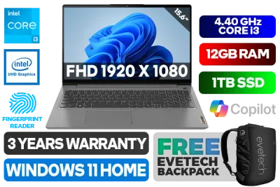 Lenovo IdeaPad 3 15IAU7 Core i3 Laptop - 12GB RAM, 1TB SSD