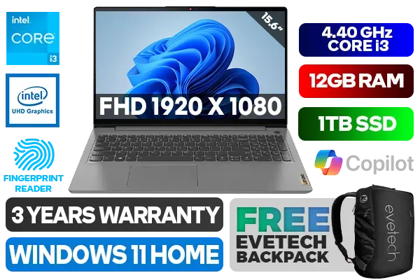 Lenovo IdeaPad 3 15IAU7 Core i3 Laptop - 12GB RAM, 1TB SSD