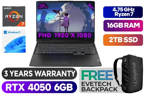 Lenovo IdeaPad Gaming 3 15ARH7 Ryzen 7 RTX 4050 Laptop With 2TB SSD - image 1 Lenovo IdeaPad Gaming 3 15ARH7 Ryzen 7 RTX 4050 Laptop With 2TB SSD - image 1