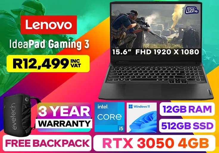 lenovo ideapad gaming 3 core i5 rtx 3050 laptop with 12gb ram