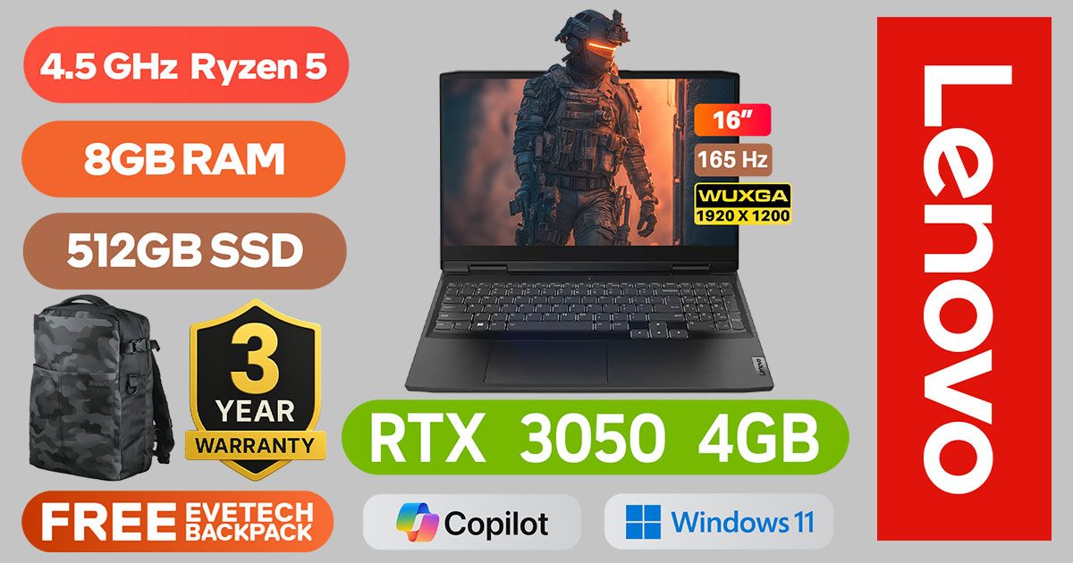 Lenovo IdeaPad Gaming 3 16ARH7 | Ryzen 5 & RTX 3050 Gaming Laptop