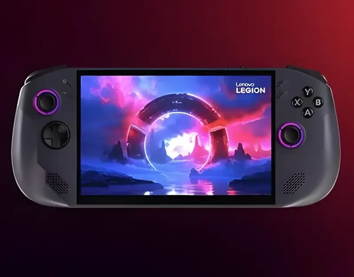 Close-up image of the 8-inch WUXGA PureSight handheld gaming display with a 16:10 aspect ratio