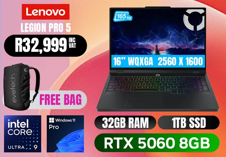 Lenovo Legion Pro 5 16IAX10 Core Ultra 9 RTX 5060 32GB 1TB High End Gaming laptop