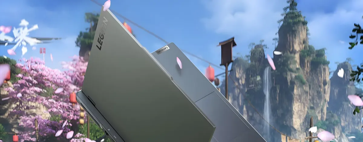 Legion Pro 5i Gen 9 floating in a natural background