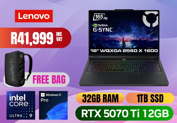 Lenovo Legion 5 16IAX10H Intel Core Ultra 9 RTX 5070 Ti Gaming Laptop