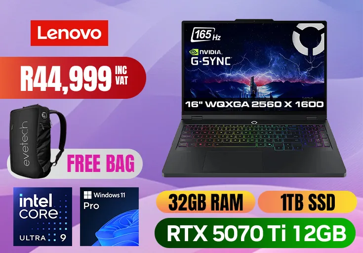 Lenovo Legion 5 16IAX10H Intel Core Ultra 9 RTX 5070 Ti Gaming Laptop
